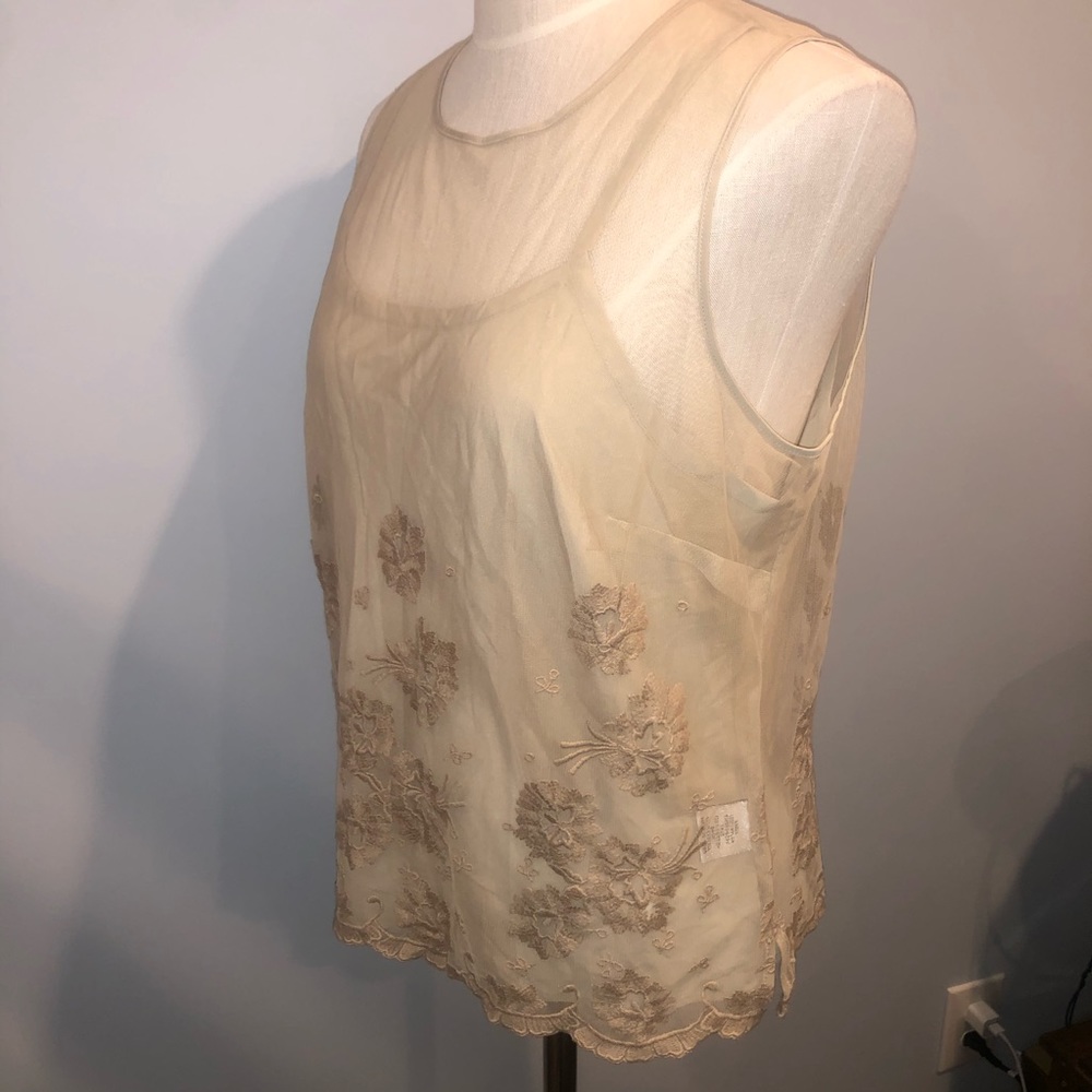 Talbots Cream and Beige Embroidered Skirt Set - Picture 7 of 11